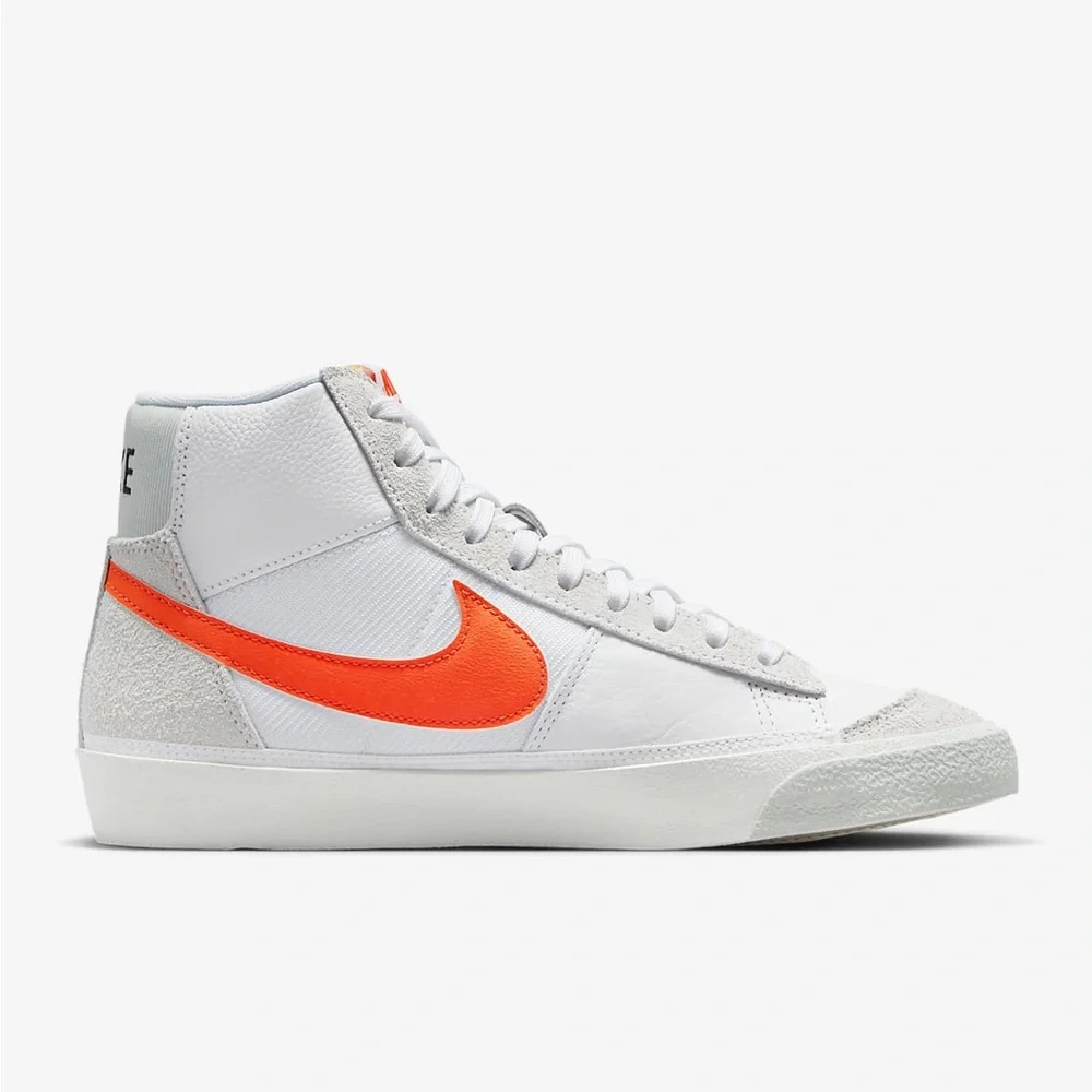 NIB Nike Blazer Mid Pro Club Men’s Sneakers 9.5 White/Light Silver/Safety Orange - Picture 4 of 15
